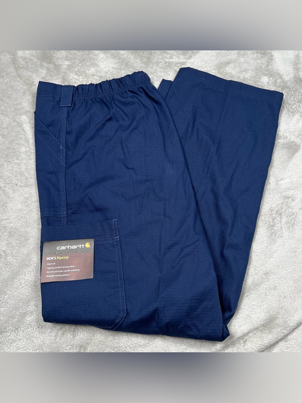NWT Carhartt Ripstop Cargo Scrub Pants Mens XL Blue Lightweight C54108